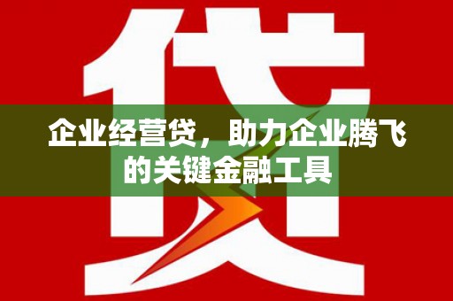 原阳企业经营贷，助力企业腾飞的关键金融工具