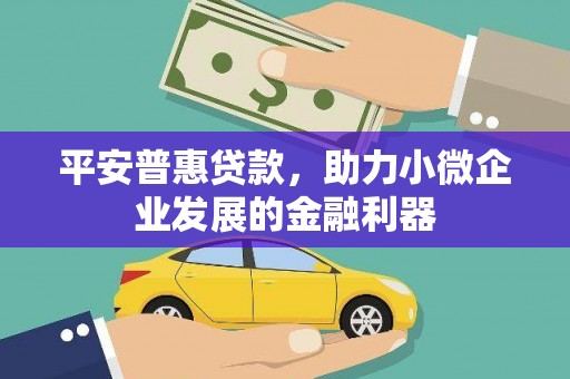 原阳平安普惠贷款，助力小微企业发展的金融利器